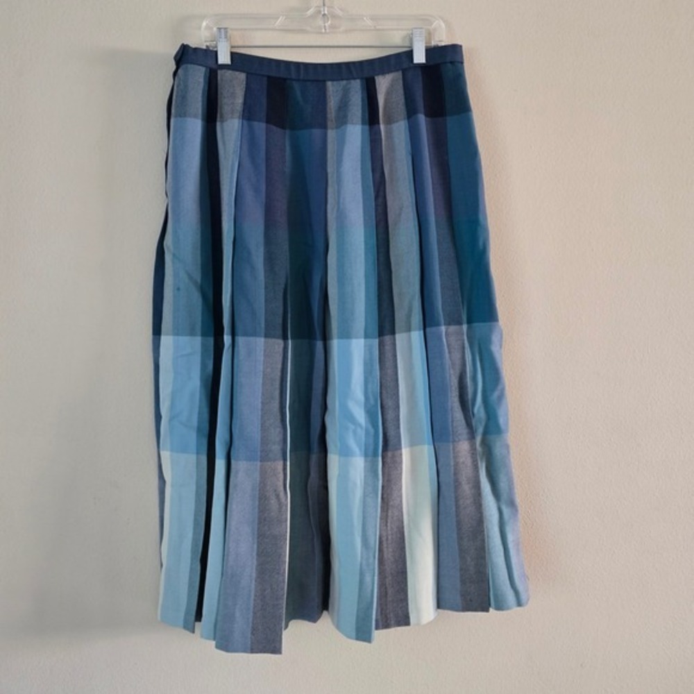 Vintage 100% Wool PENDLETON Pleated Midi Skirt Size 16 - Picture 2 of 5